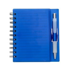 CADERNO PLÁSTICO C/ CANETA - AZUL