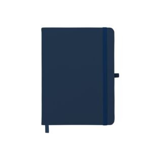 CADERNETA EMBORRACHADA COM PORTA CANETA - AZUL