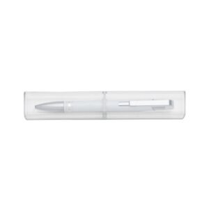 CANETA SEMI - METAL C/ TUBINHO ACRILICO - BRANCO