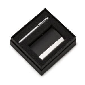 CONJUNTO CANETA 3 EM 1 C/ PORTA CARTÃO - PRETO