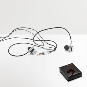 Fones de ouvido em metal e ABS