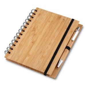 CADERNO PARA ANOTAÇÕES 18X13 C/ CANETA - MADEIRA