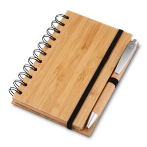 CADERNO PARA ANOTAÇÕES 14X9 C/ CANETA - MADEIRA