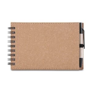 BLOCO DE ANOTAÇÕES PAPELÃO COM CANETA - MARROM