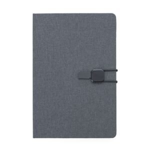 CADERNO DE ANOTAÇÕES COM ELÁSTICO - CINZA
