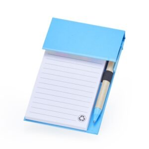 BLOCO DE ANOTAÇÕES COM AUTOADESIVOS E CANETA - AZUL