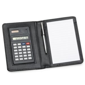 BLOCO DE ANOTAÇÕES COM CALCULADORA E CANETA - PRETO