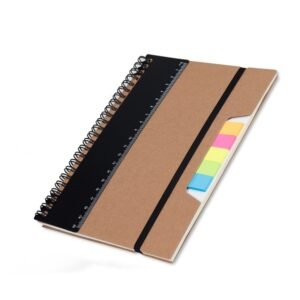 CADERNO P/ ANOT. KRAFT COM ELASTICO - PRETO