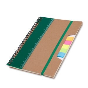 CADERNO P/ ANOT. KRAFT COM ELASTICO - VERDE