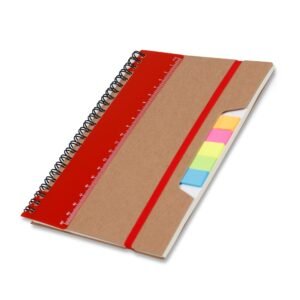 CADERNO P/ ANOT. KRAFT COM ELASTICO - VERMELHO