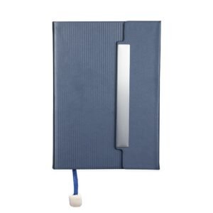 CADERNETA COURO SINTÉTICO - AZUL