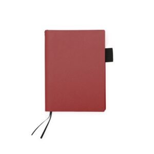 CADERNO EM COURO SINTÉTICO - VERMELHO