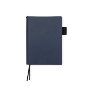 CADERNO EM COURO SINTÉTICO - AZUL