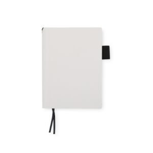 CADERNO EM COURO SINTÉTICO - BRANCO