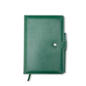 CADERNETA COURO SINTÉTICO COM CANETA - VERDE