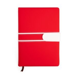 CADERNETA COURO SINTÉTICO - VERMELHO