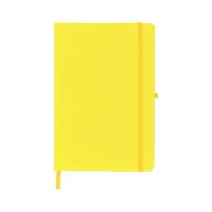 CADERNETA EMBORRACHADA COM PORTA CANETA - AMARELO