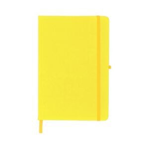 CADERNETA EMBORRACHADA COM PORTA CANETA - AMARELO