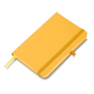 CADERNETA EMBORRACHADA COM PORTA CANETA - AMARELO