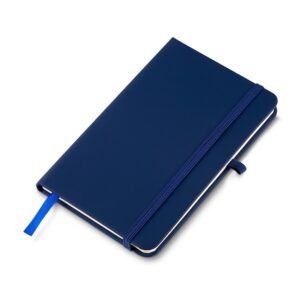 CADERNETA EMBORRACHADA COM PORTA CANETA - AZUL