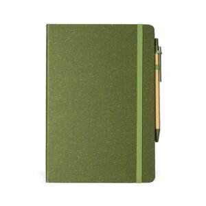 CADERNETA FIBRA DE ARROZ COM CANETA - VERDE