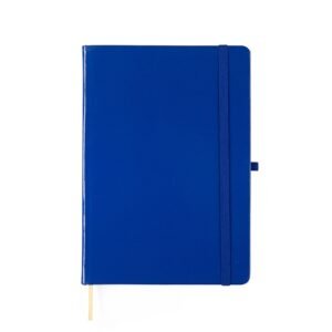 CADERNETA LAMINADA COM PAUTA - AZUL