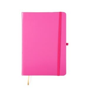 CADERNETA LAMINADA COM PAUTA - ROSA