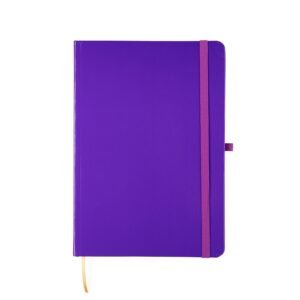 CADERNETA LAMINADA COM PAUTA - ROXO
