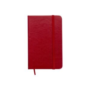 CADERNETA DE COURO SINTÉTICO S/PAUTA - VERMELHO
