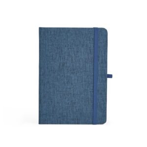 CADERNETA EM LINHO COM PORTA CANETA - AZUL