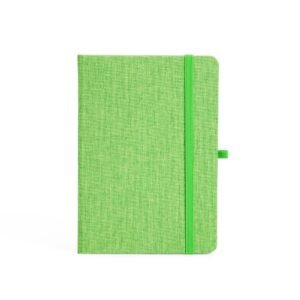 CADERNETA EM LINHO COM PORTA CANETA - VERDE
