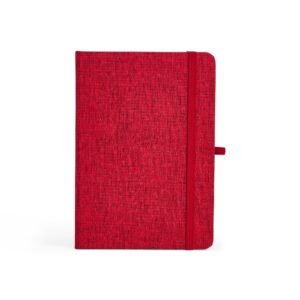 CADERNETA EM LINHO COM PORTA CANETA - VERMELHO