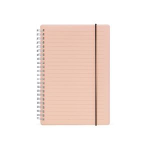 CADERNO COM CAPA PLÁSTICA - ROSA