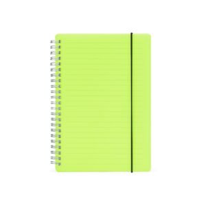 CADERNO COM CAPA PLÁSTICA - VERDE