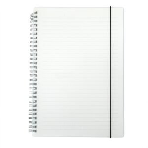 CADERNO COM CAPA PLÁSTICA - TRANSPARENTE