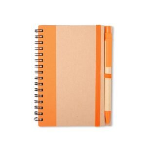 CADERNO ECOLÓGICO COM CANETA - LARANJA