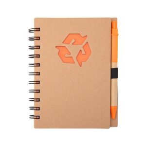 CADERNO ECOLÓGICO COM CANETA - LARANJA