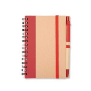 CADERNO ECOLÓGICO COM CANETA - VERMELHO