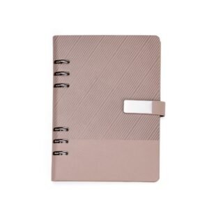 CADERNO FICHÁRIO COURO SINTÉTICO - BEGE