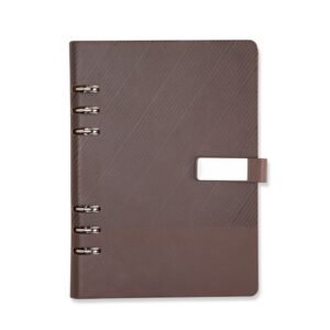 CADERNO FICHÁRIO COURO SINTÉTICO - MARROM