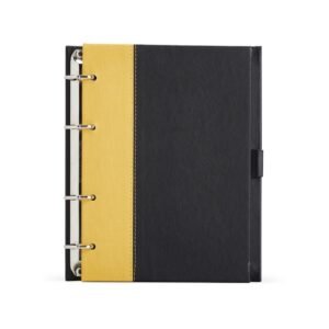 CADERNO FICHÁRIO DE COURO SINTÉTICO - PRETO