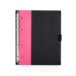 CADERNO FICHÁRIO DE COURO SINTÉTICO - PRETO