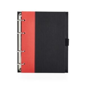 CADERNO FICHÁRIO DE COURO SINTÉTICO - PRETO