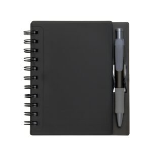 CADERNO PLÁSTICO C/ CANETA - PRETO