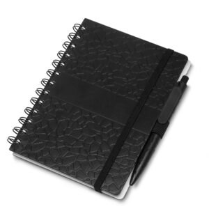 CADERNO PLÁSTICO COM PAUTA - PRETO