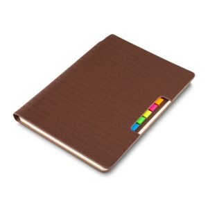 CADERNO C/ AUTOADESIVO - MARROM