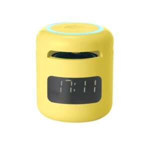 CAIXA DE SOM MULTIMÍDIA COM RELÓGIO - AMARELO