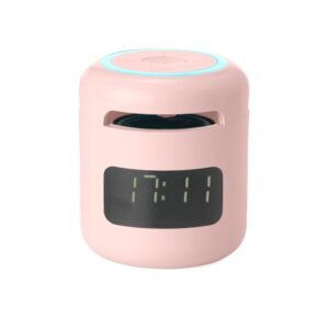 CAIXA DE SOM MULTIMÍDIA COM RELÓGIO - ROSA