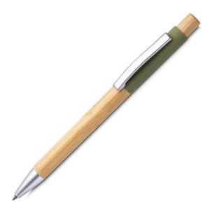 CANETA ALUMÍNIO E BAMBU - VERDE
