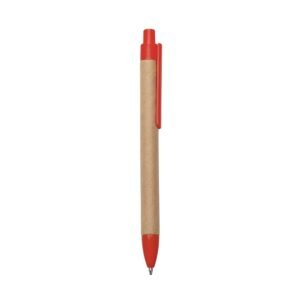 CANETA ECO. C/ DET. PLÁSTICO - VERMELHO